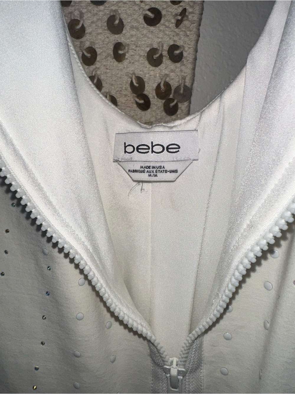 bebe White Rhinestone Tank Mini Dress - Picture 4 of 5